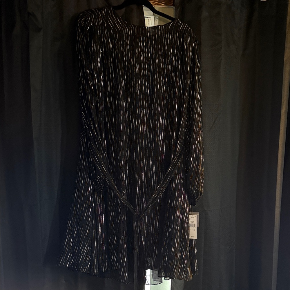 Maia Black Dress with Gold Accents